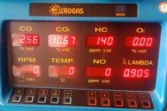 Analyse de gaz moteur réglé